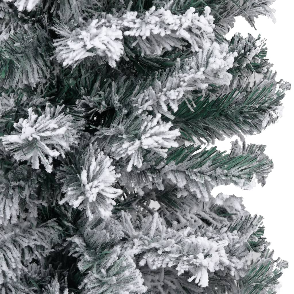 vidaXL Kunstkerstboom met verlichting en sneeuw smal 120 cm PVC groen