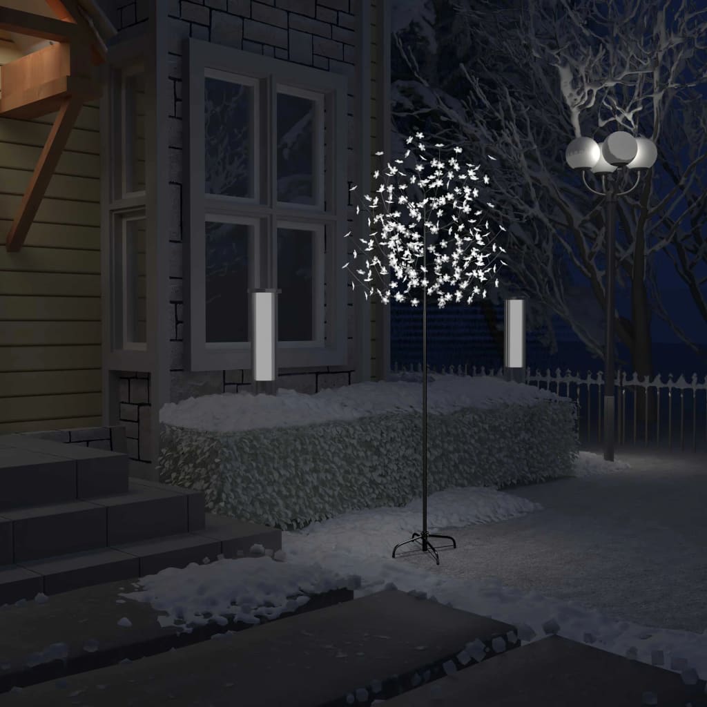vidaXL Kerstboom 220 LED's koudwit licht kersenbloesem 220 cm