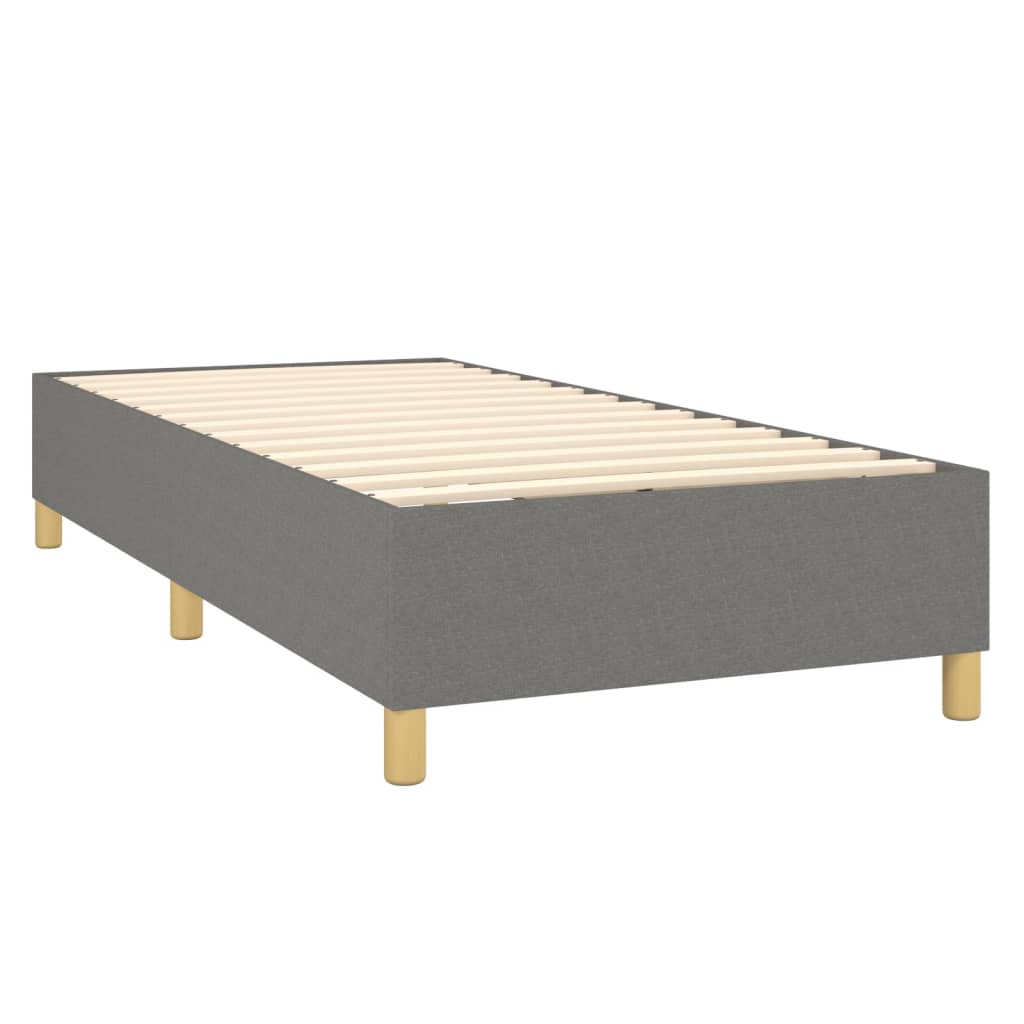 vidaXL Boxspring met matras stof donkergrijs 90x200 cm