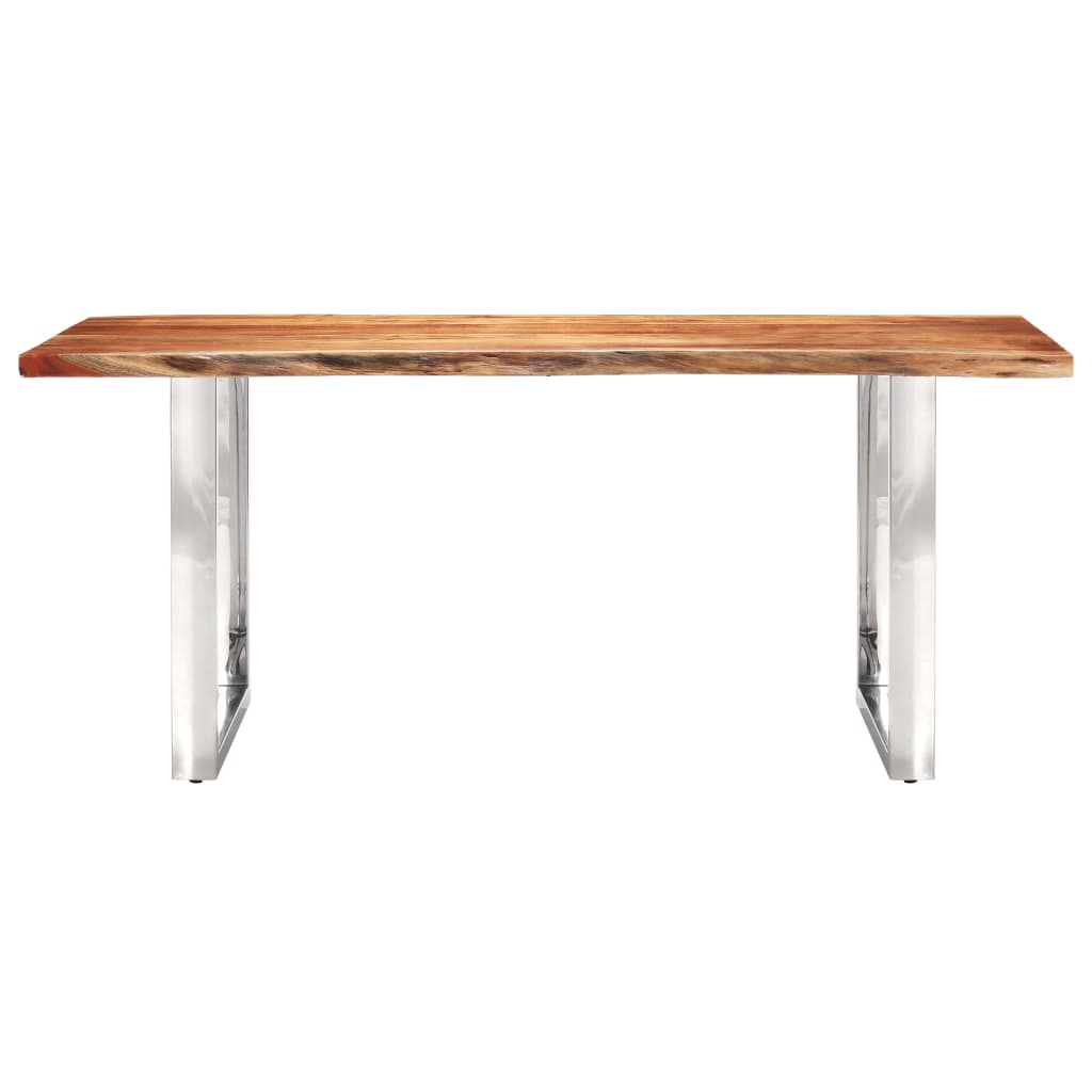 vidaXL Eetkamertafel met natuurlijke randen 3,8 cm 200 cm acaciahout