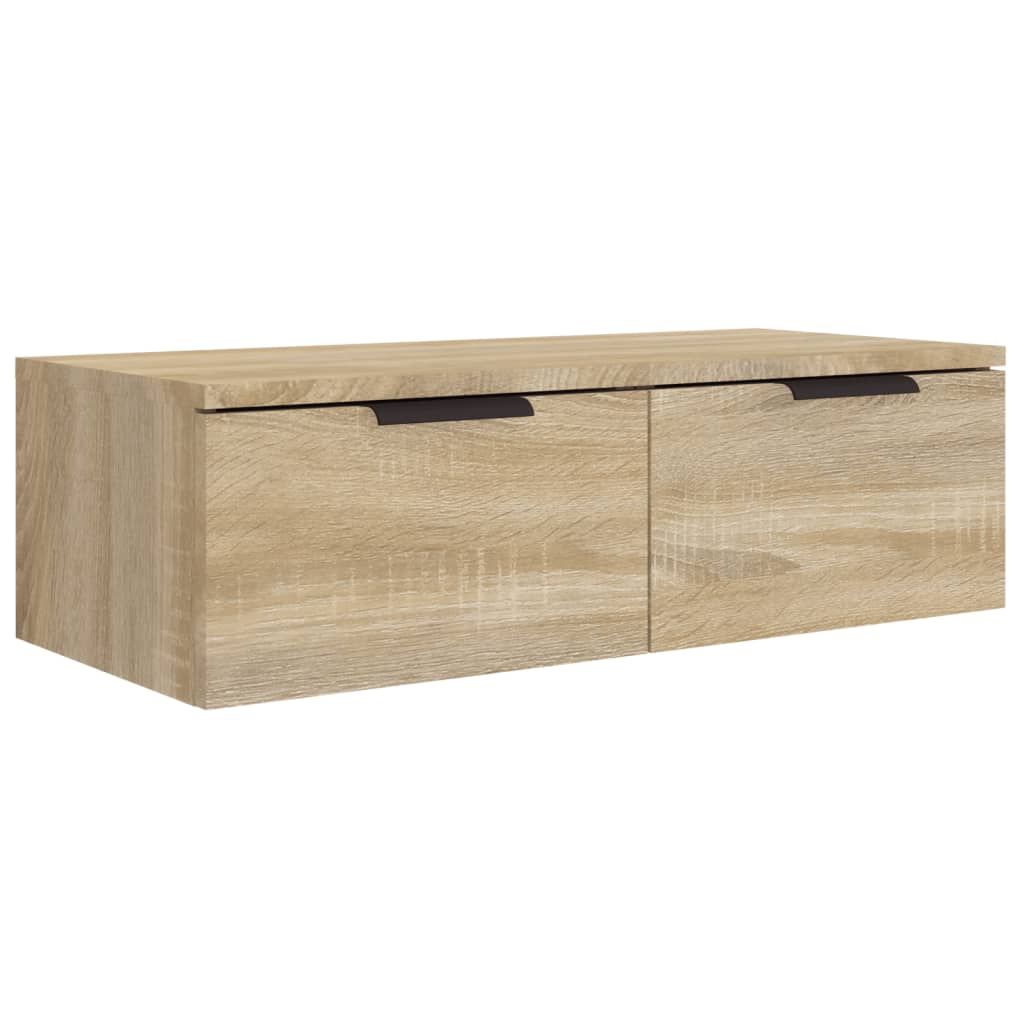 vidaXL Wandkasten 2 st 68x30x20 cm bewerkt hout gerookt eiken