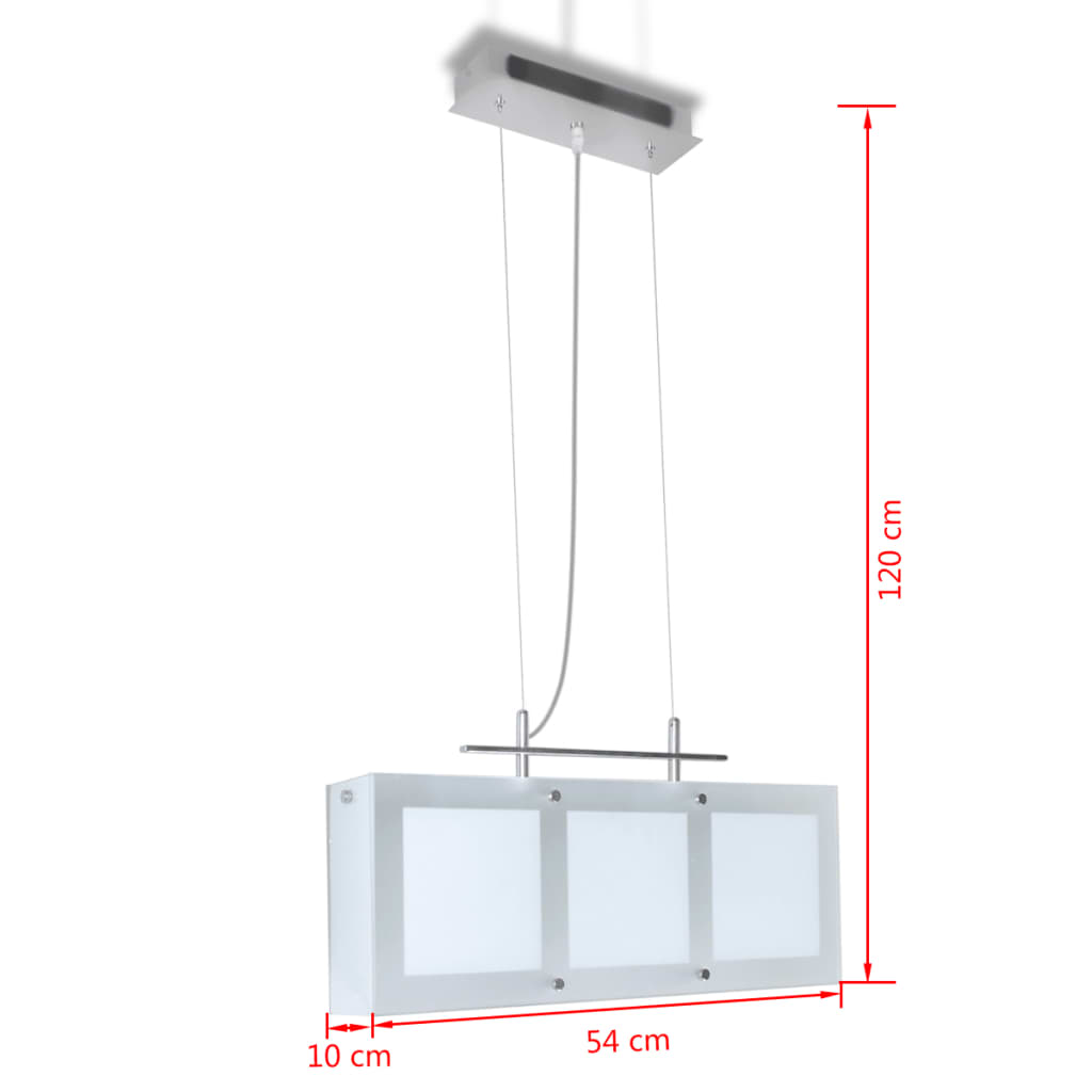 Eettafel glazen hanglamp (3 x E14)