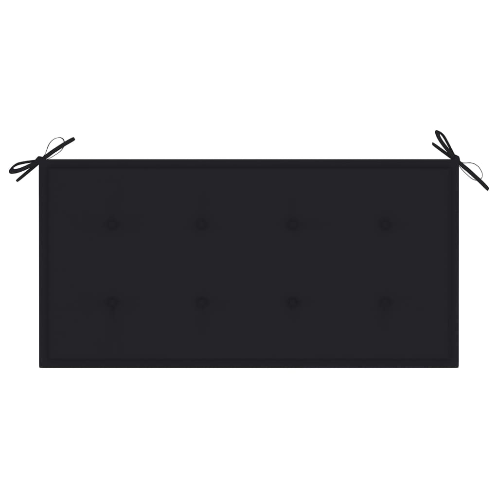 vidaXL Tuinbank met zwart kussen 112 cm massief teakhout
