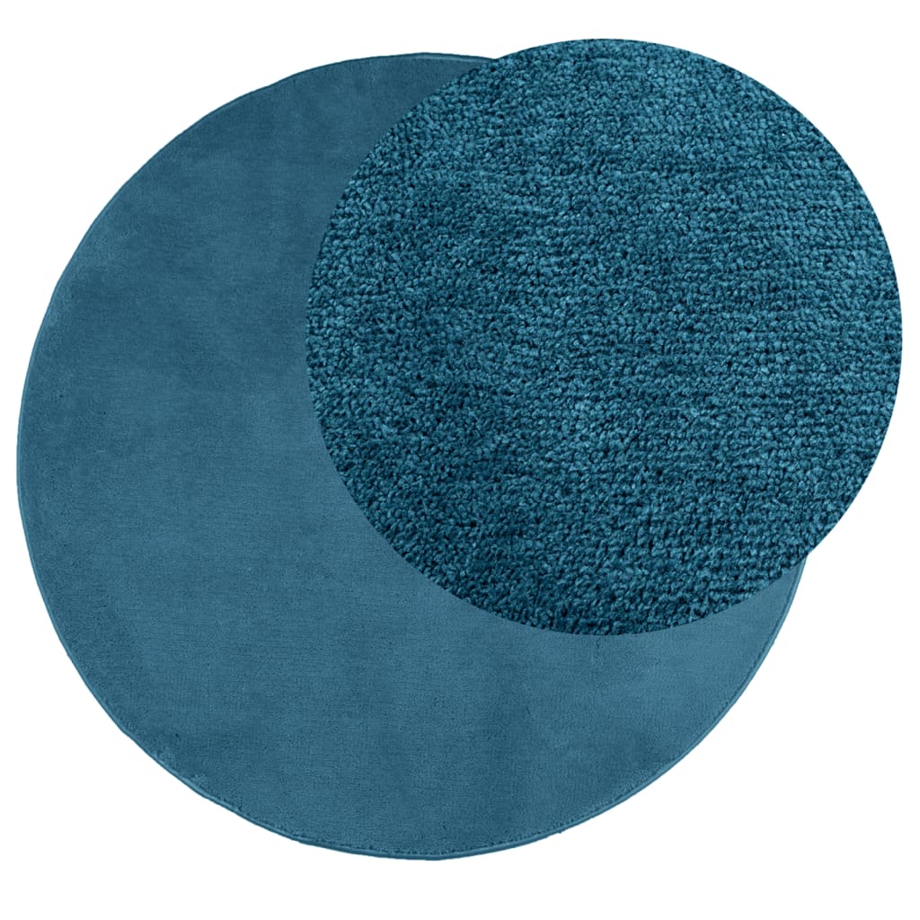 vidaXL Vloerkleed OVIEDO laagpolig Ø 160 cm turquoise