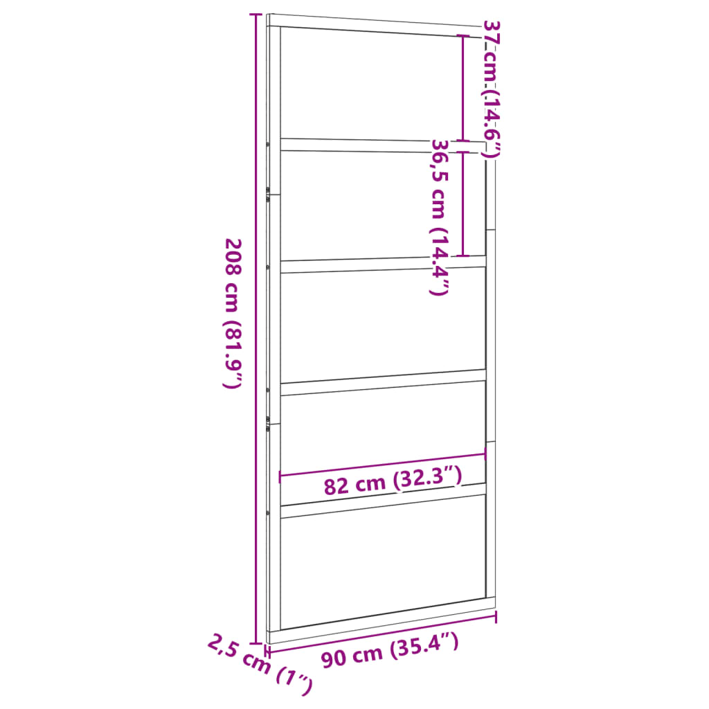 vidaXL Schuifdeur 90x208 cm massief grenenhout wit