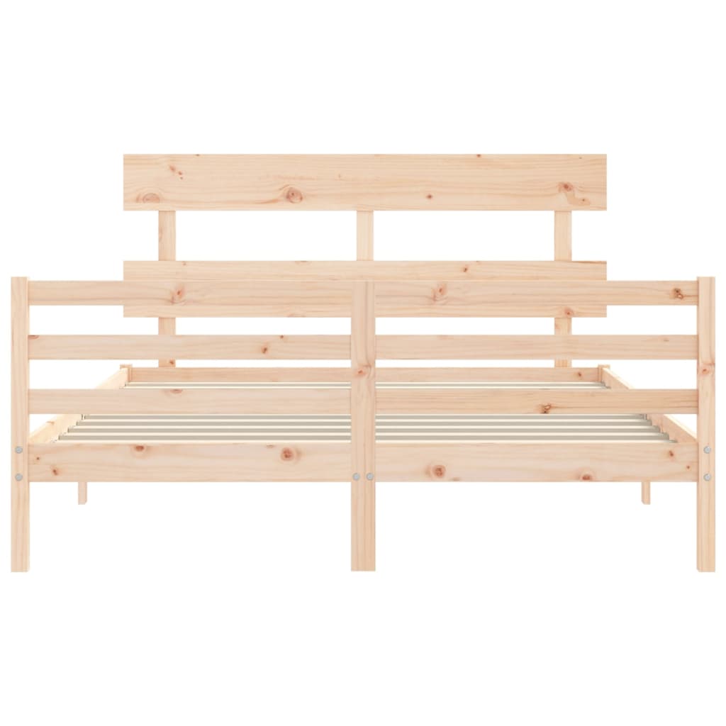 vidaXL Bedframe met hoofdbord massief hout