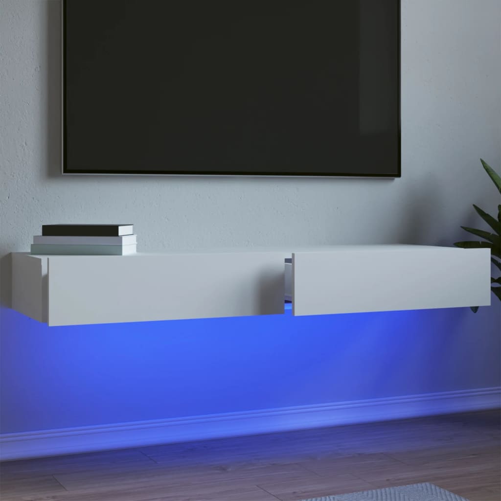 vidaXL Tv-meubelen 2 st met LED-verlichting 60x35x15,5 cm wit