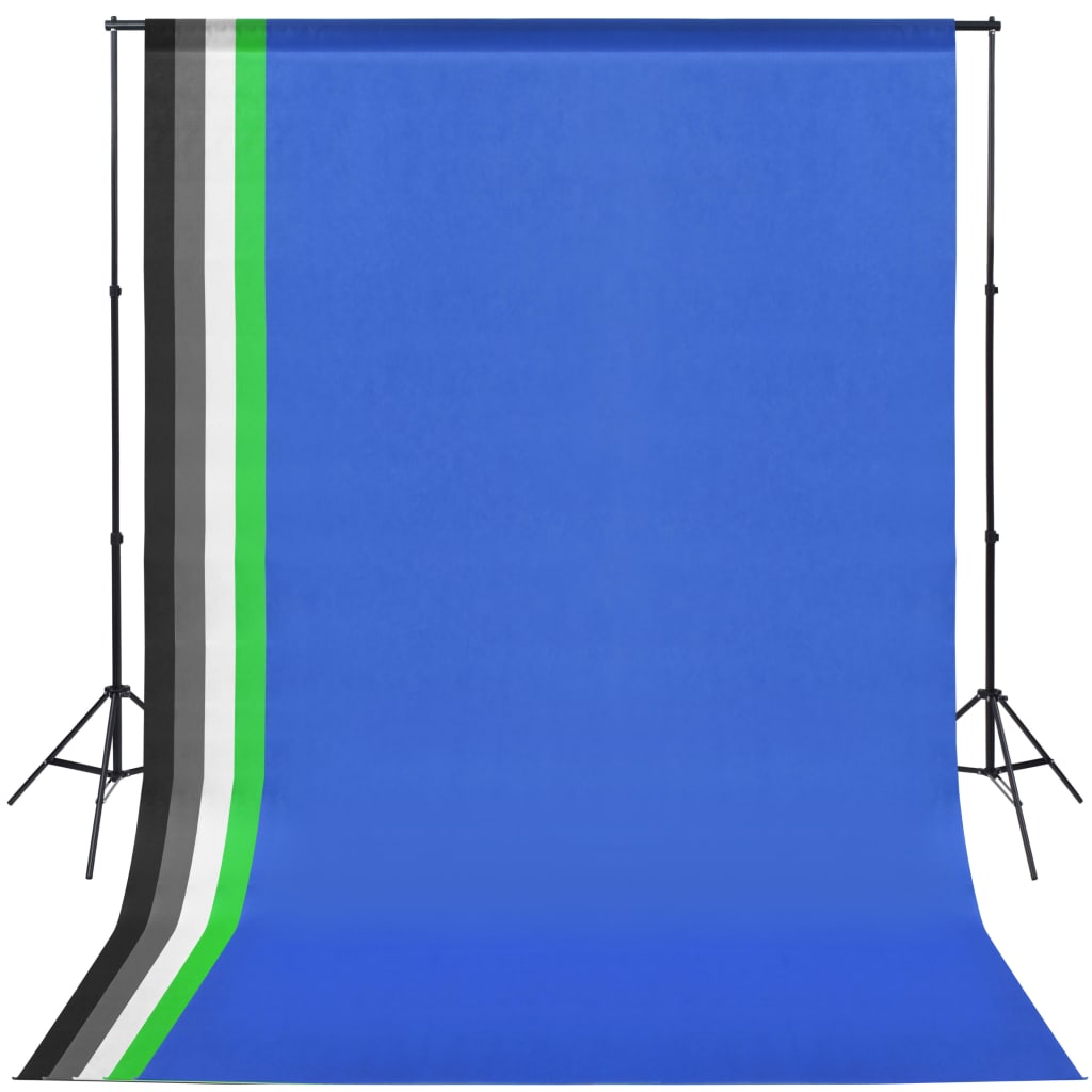 vidaXL Fotostudio set met 5 gekleurde achtergronden & 2 paraplu's