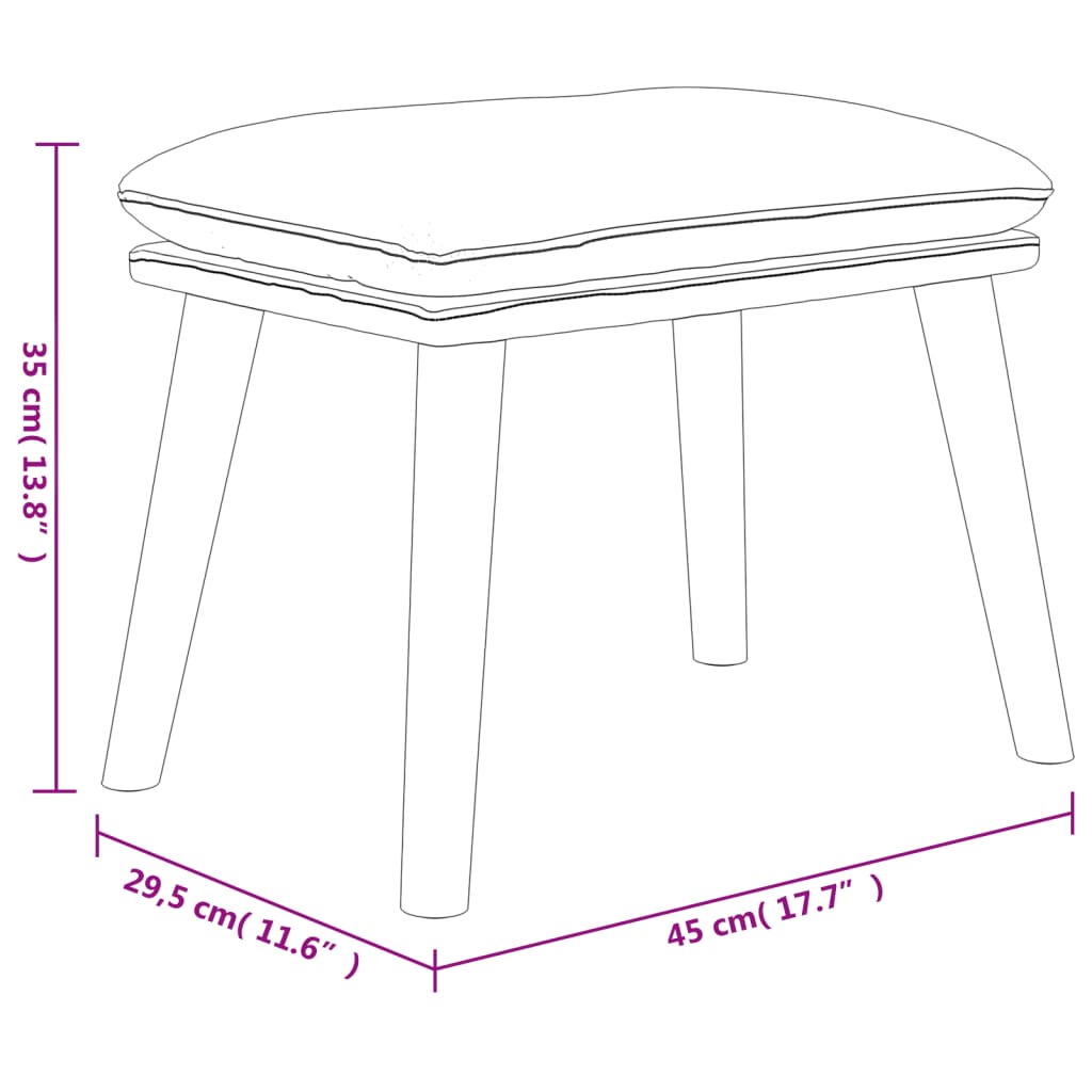 vidaXL Voetenbank 45x29,5x35 cm fluweel donkergrijs