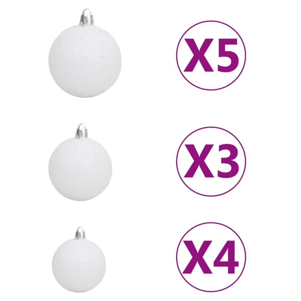 vidaXL Kunstkerstboom met verlichting en kerstballen 120 cm PVC roze