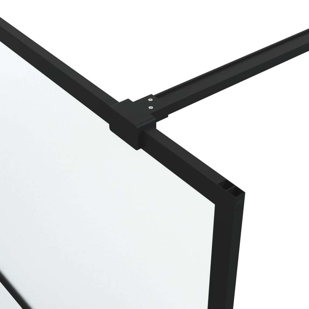 vidaXL Inloopdouchewand 100x195 cm mat ESG-glas zwart