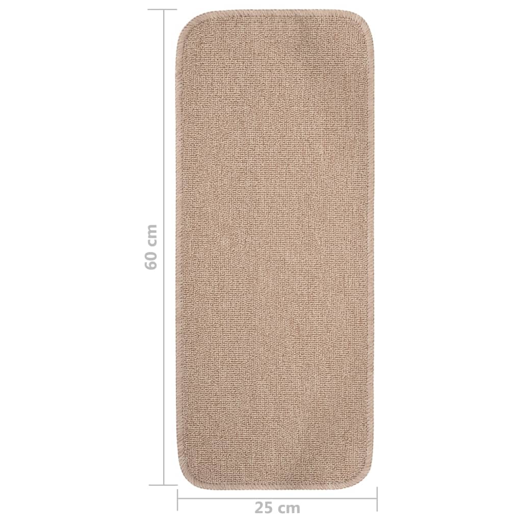 vidaXL Trapmatten 15 st anti-slip rechthoekig 60x25 cm beige