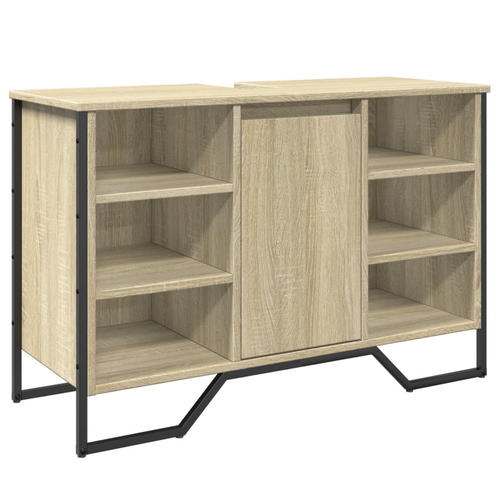 VidaXL Wastafelkast 91x35x60 Cm Bewerkt Hout Sonoma Eikenkleurig Online 
