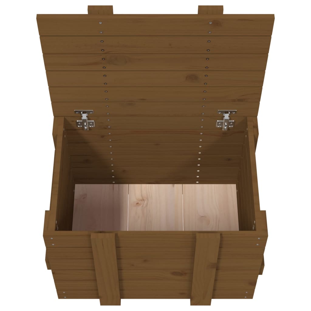 vidaXL Opbergbox 58x40,5x42 cm massief grenenhout honingbruin
