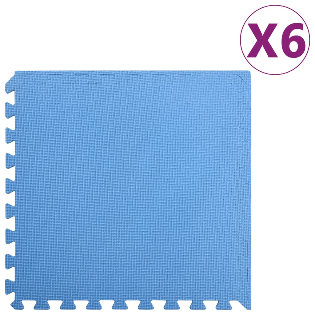 vidaXL Vloermatten 6 st 2,16 ㎡ EVA-schuim blauw