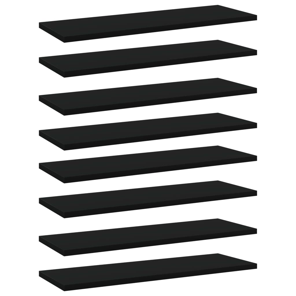 vidaXL Wandschappen 8 st 60x20x1,5 cm spaanplaat zwart