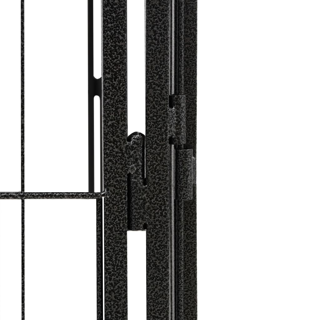 vidaXL Hondenkennel 4 panelen 50 x 100 cm gepoedercoat staal zwart