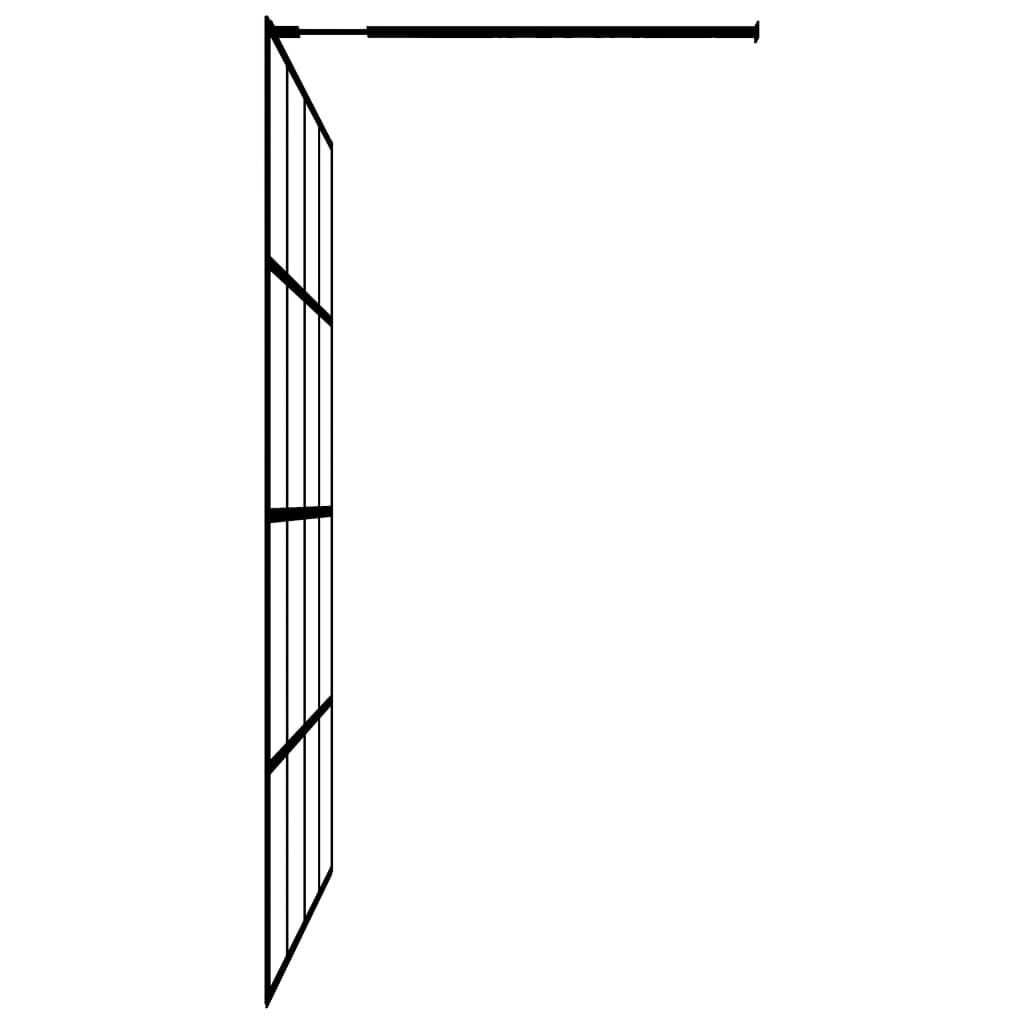 vidaXL Inloopdouchewand met schap 90x195 cm ESG-glas aluminium zwart