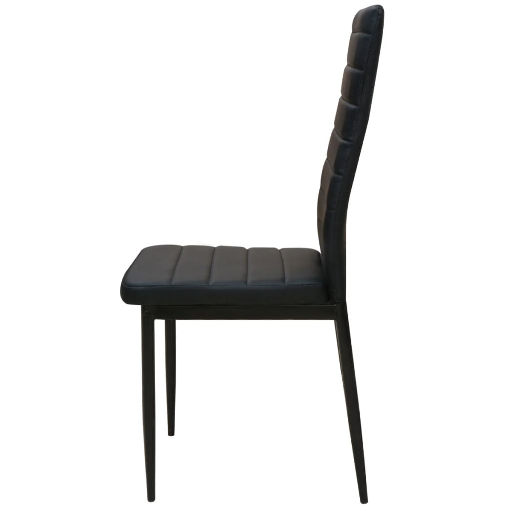 vidaXL Eetkamerset tafel en stoel zwart 3-delig