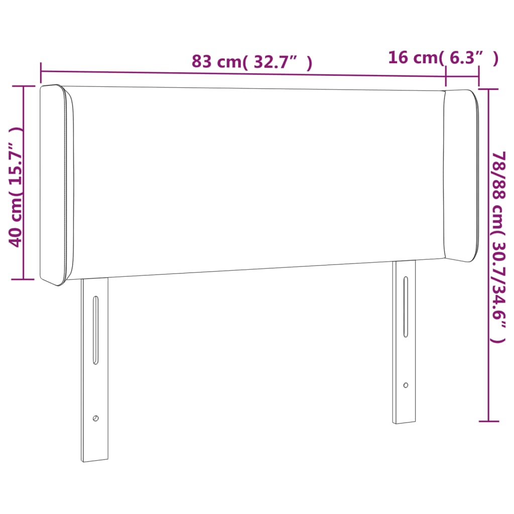 vidaXL Hoofdbord met randen 83x16x78/88 cm kunstleer cappuccinokleur