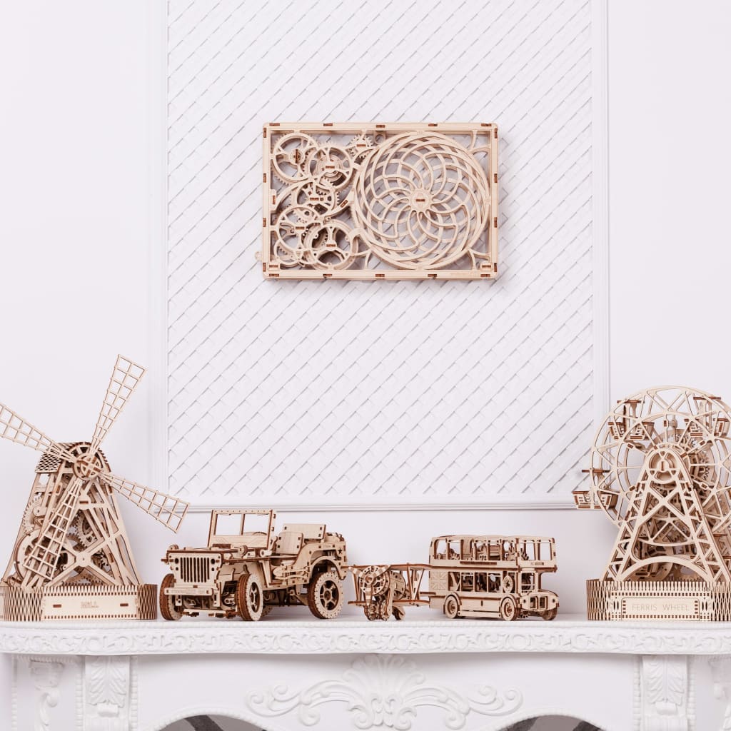 WOODEN CITY Schaalmodelset tweedekker hout