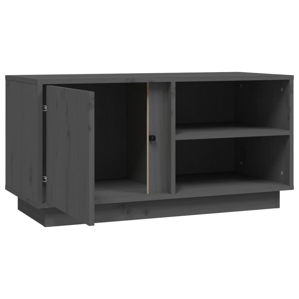 vidaXL Tv-meubel 80x35x40,5 cm massief grenenhout grijs