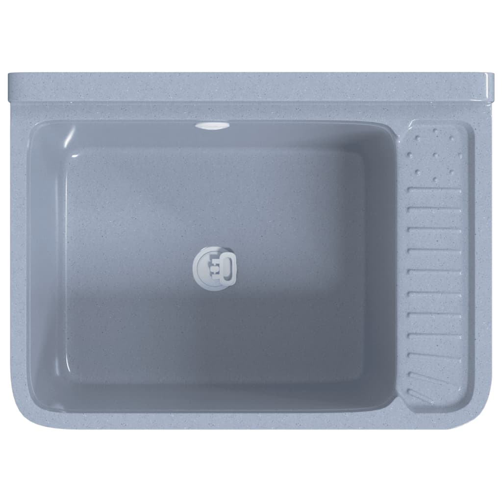 Wasbak wandgemonteerd 50x35x24 cm hars grijs kopen