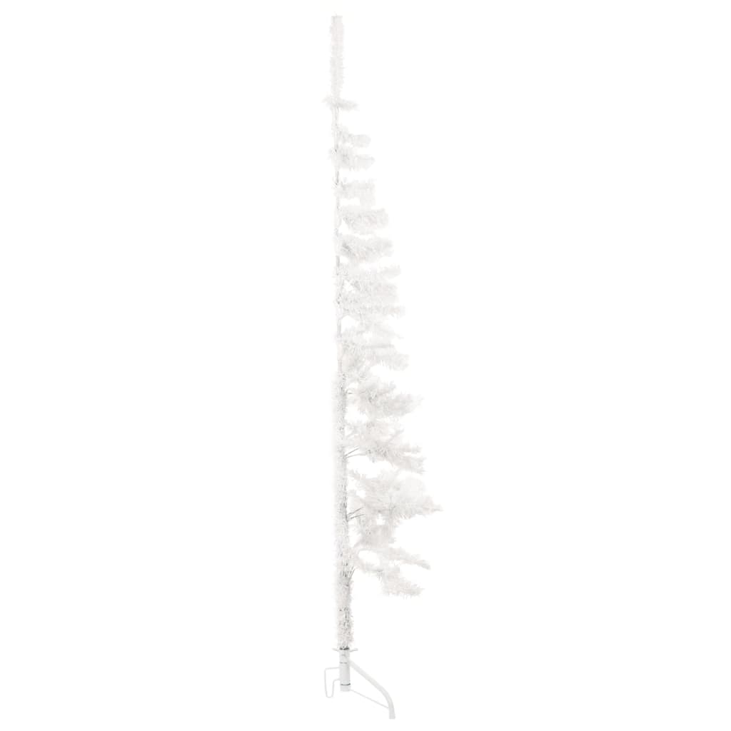vidaXL Kunstkerstboom half met standaard smal 180 cm wit