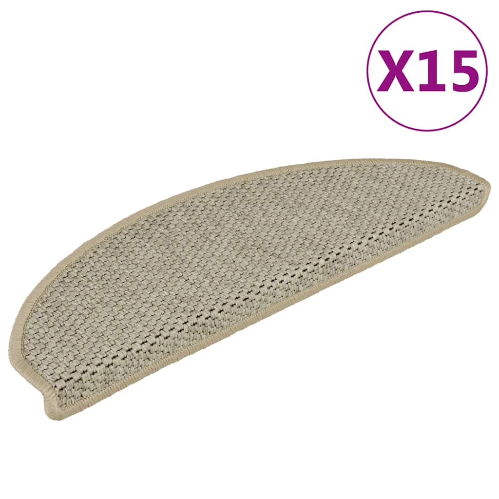 Trapmatten zelfklevend 15st sisal-look 65x21x4cm antracietkleur