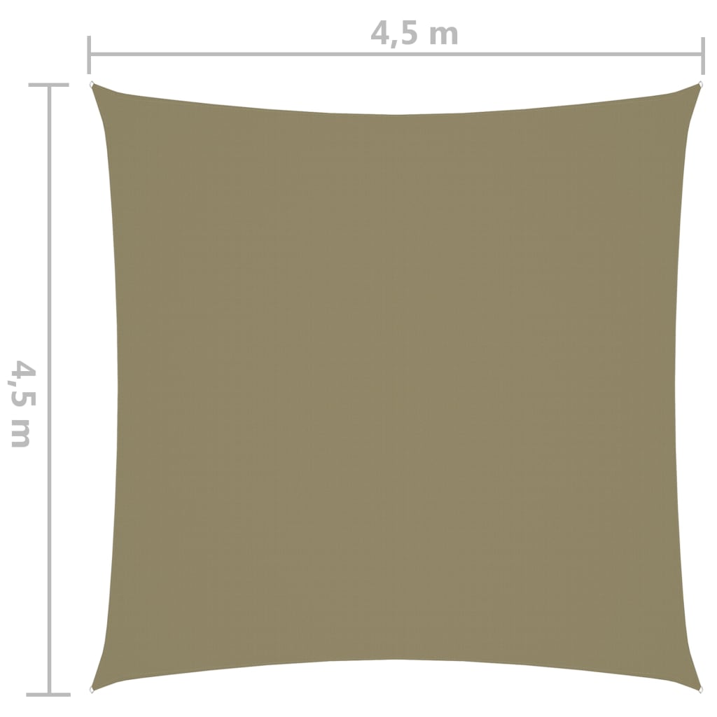 vidaXL Zonnescherm vierkant 4,5x4,5 m oxford stof beige