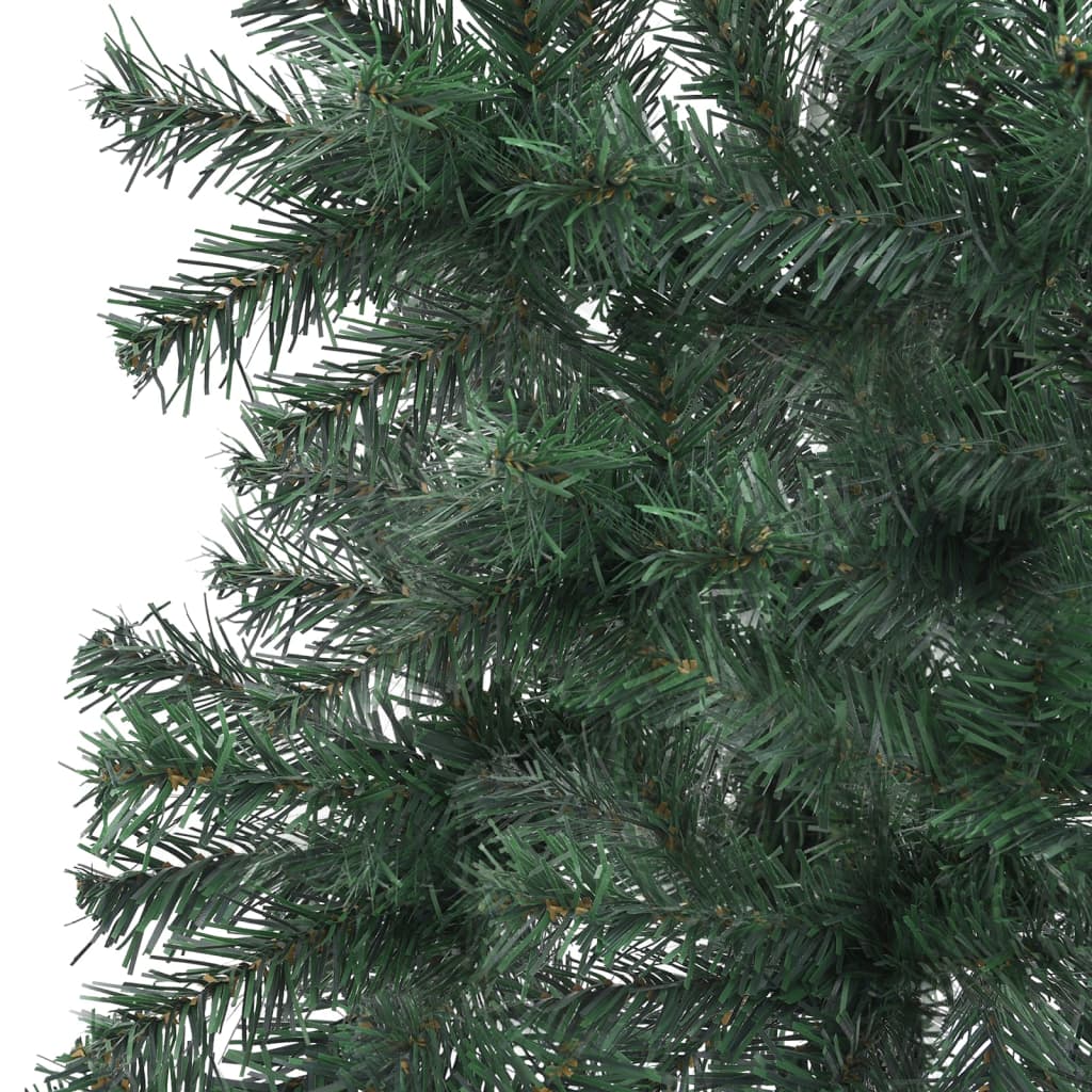 vidaXL Kunstkerstboom met LED's en kerstballen hoek 240 cm PVC groen