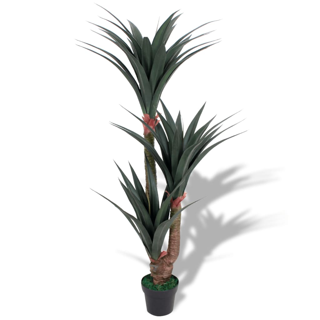 vidaXL Kunst yucca plant met pot 155 cm groen