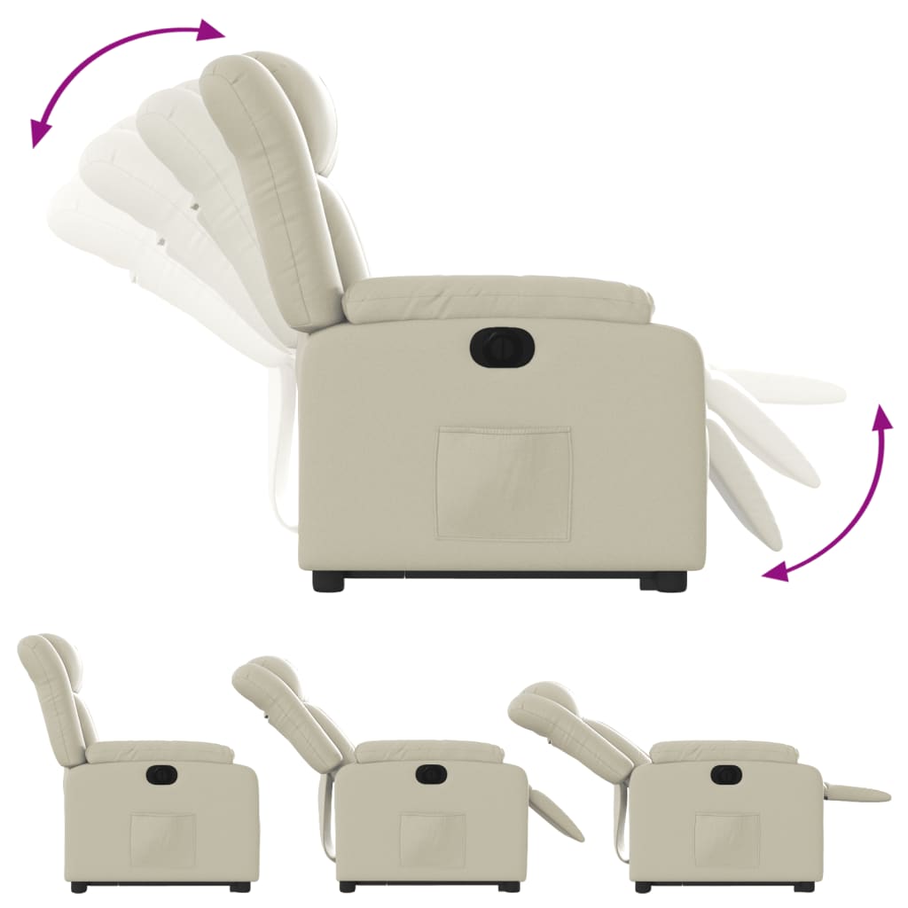 vidaXL Sta-op-stoel elektrisch kunstleer crèmekleurig