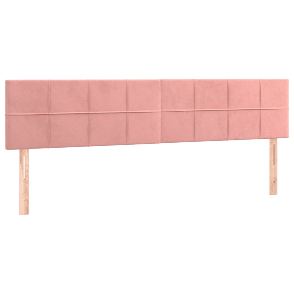 vidaXL Boxspring met matras fluweel roze 160x200 cm