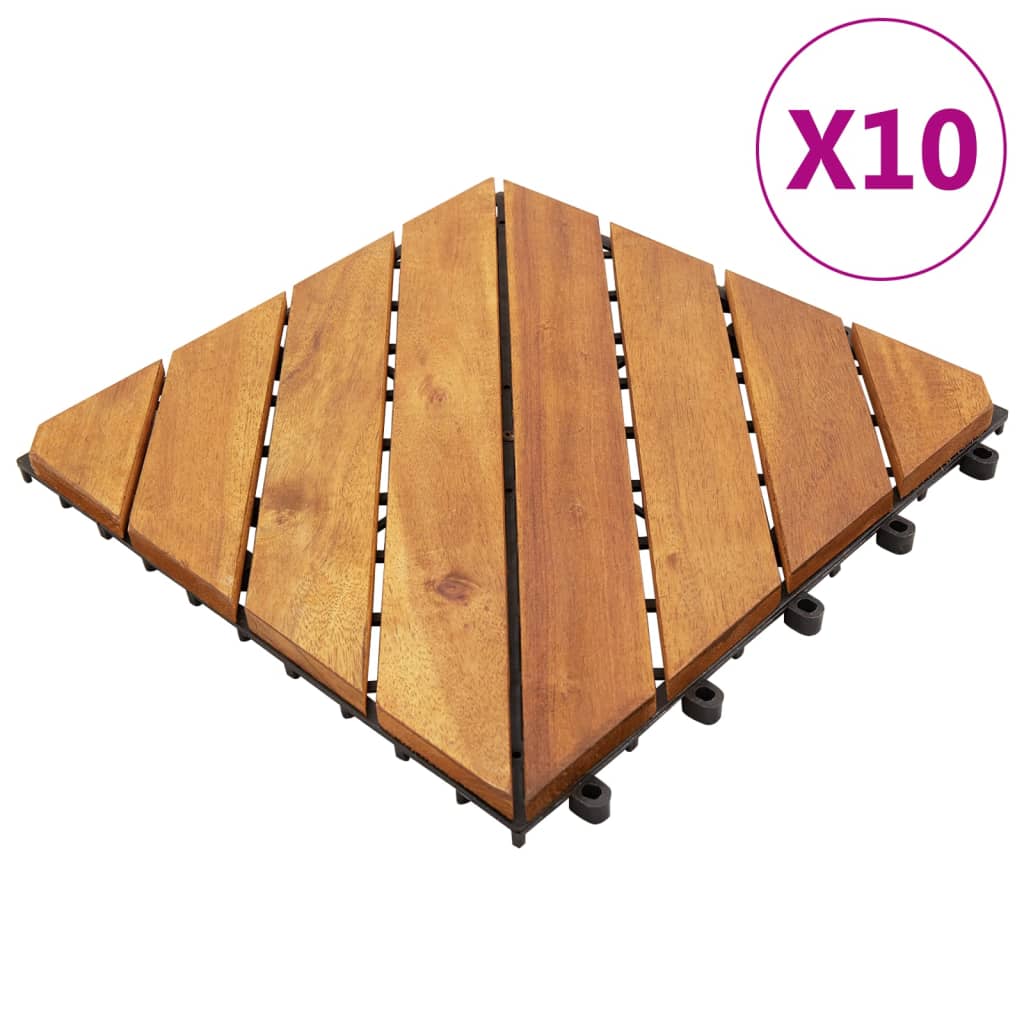 vidaXL Terrastegels 10 st 30x30 cm massief acaciahout