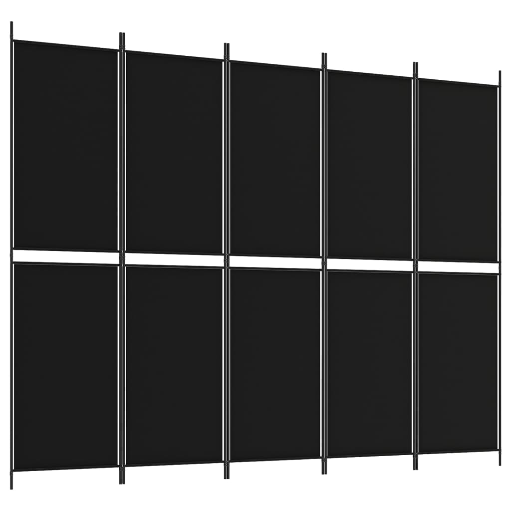 Kamerscherm met 5 panelen 250x200 cm stof wit
