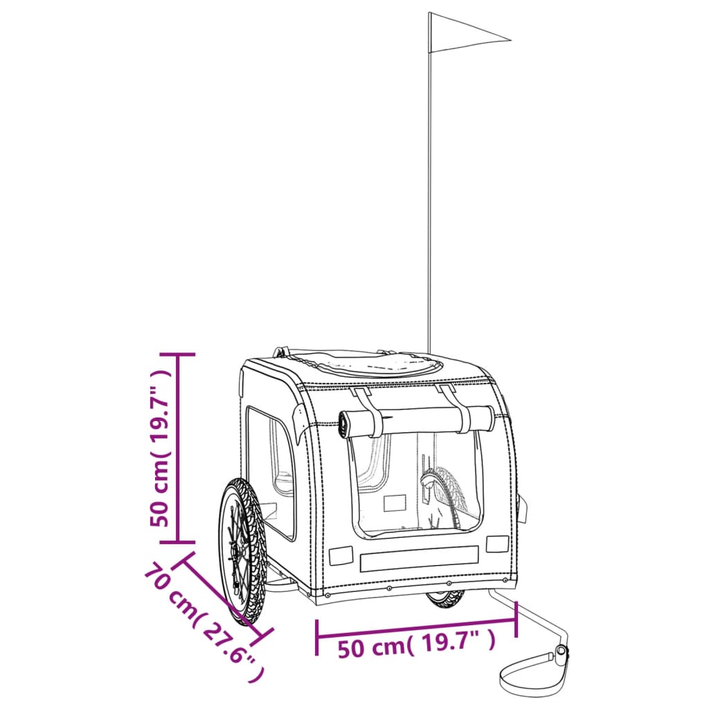 vidaXL Hondenfietstrailer oxford stof en ijzer zwart