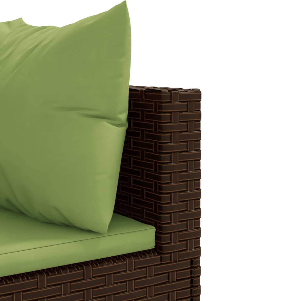 vidaXL 7-delige Loungeset met kussens poly rattan bruin