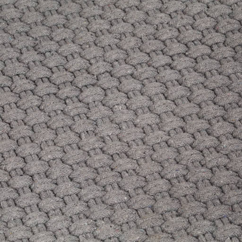 vidaXL Vloerkleed rechthoekig 120x180 cm katoen grijs