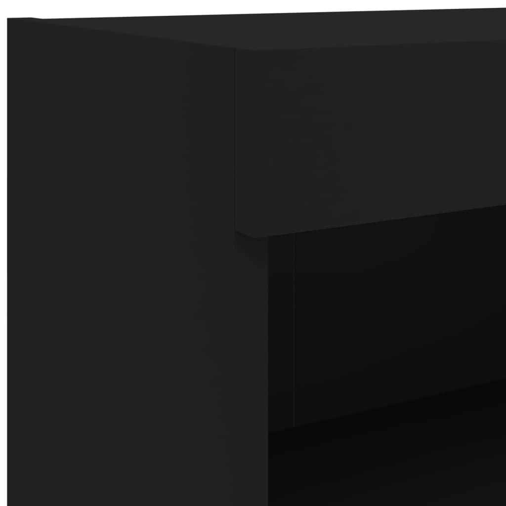vidaXL 7-delige Tv-wandmeubelset met LED-verlichting zwart