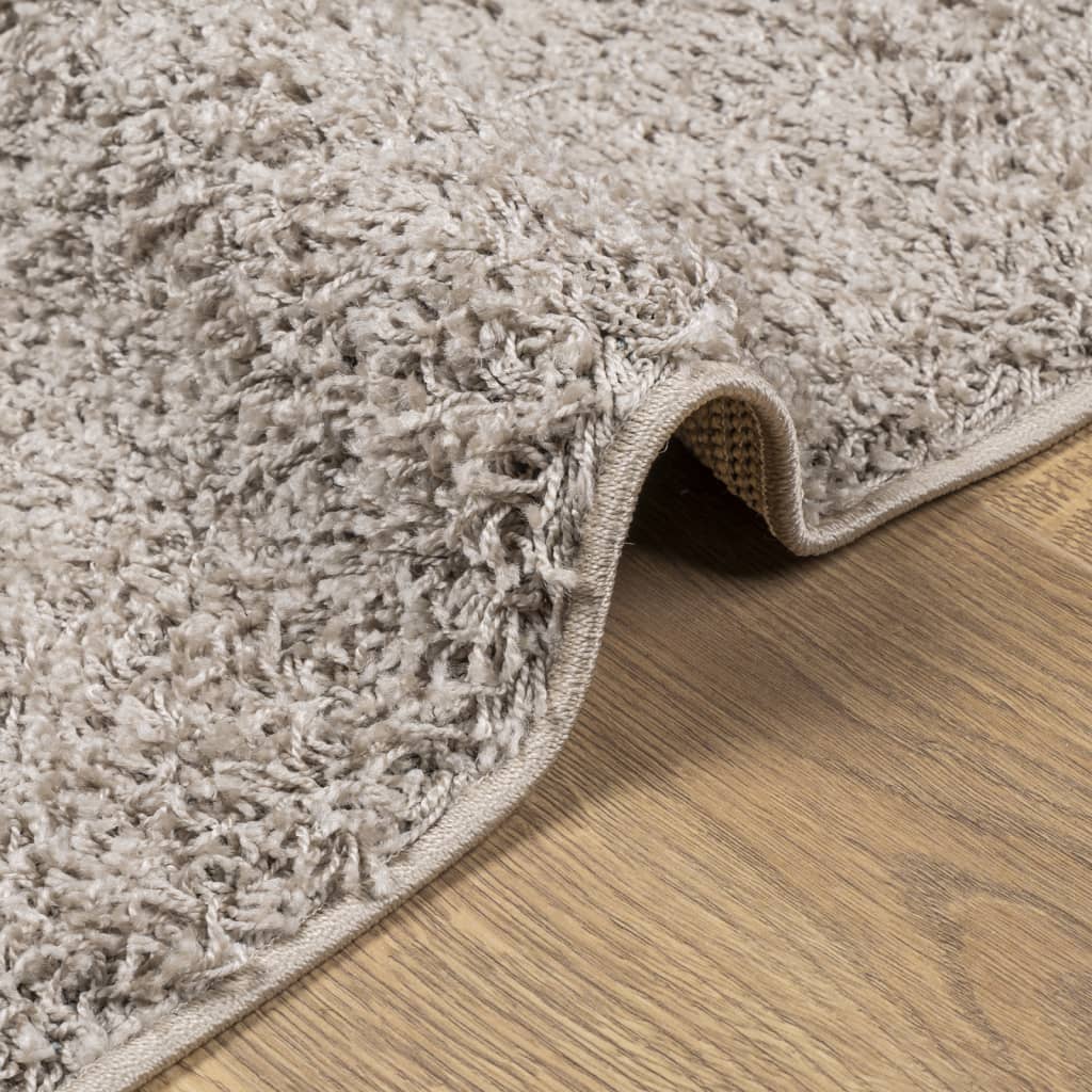 vidaXL Vloerkleed PAMPLONA shaggy hoogpolig modern 160x160 cm beige