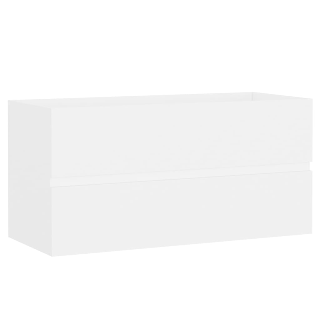 vidaXL Wastafelkast 90x38,5x45 cm bewerkt hout wit