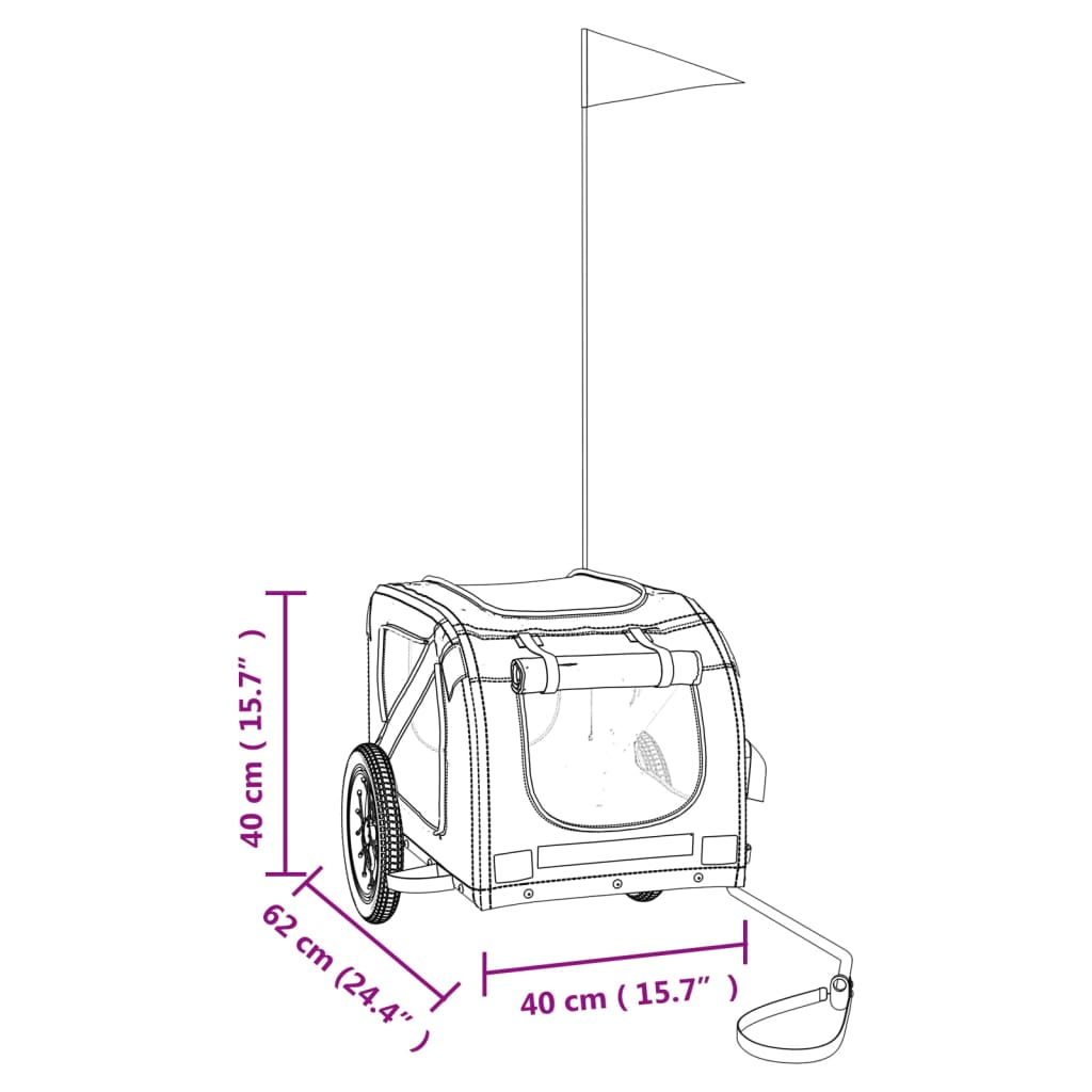 vidaXL Hondenfietstrailer oxford stof en ijzer zwart