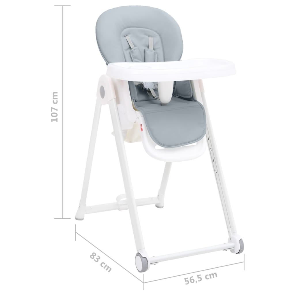vidaXL Kinderstoel aluminium lichtgrijs