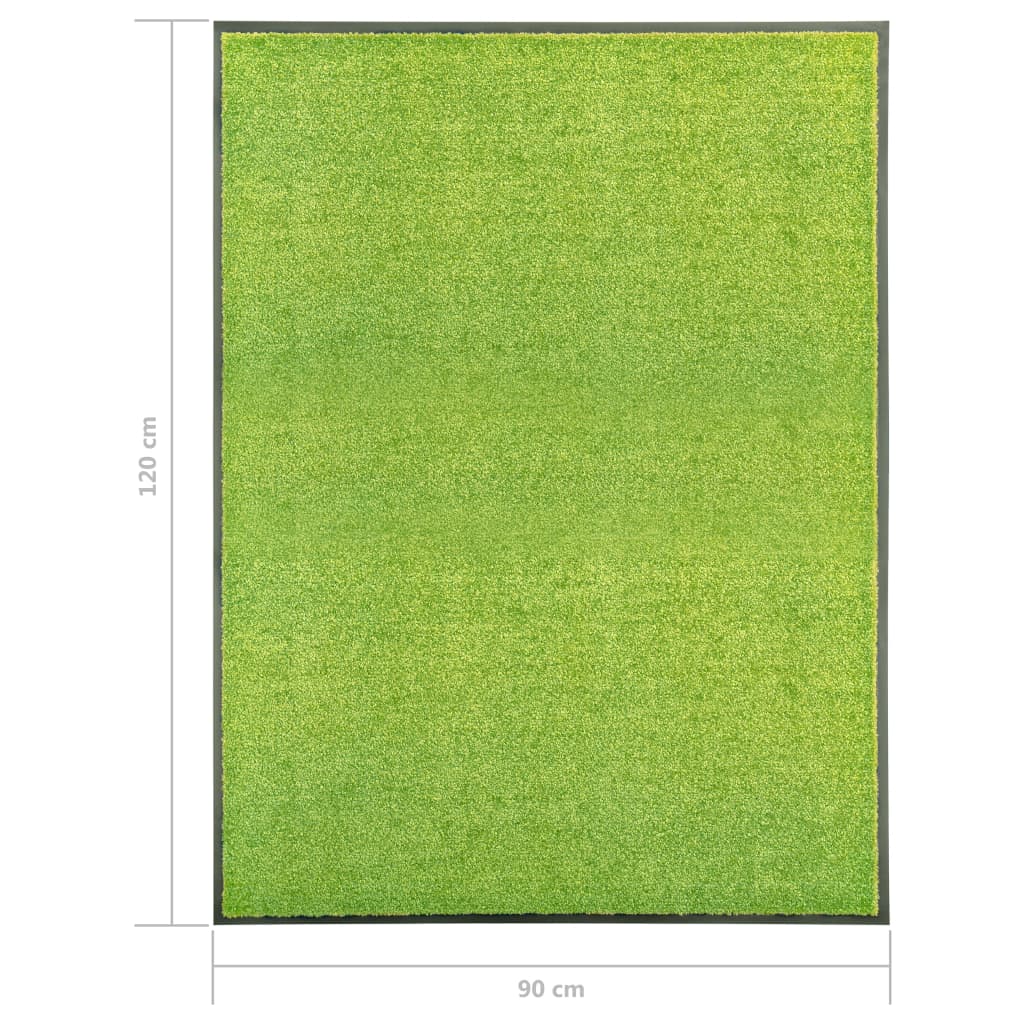 vidaXL Deurmat wasbaar 90x120 cm groen
