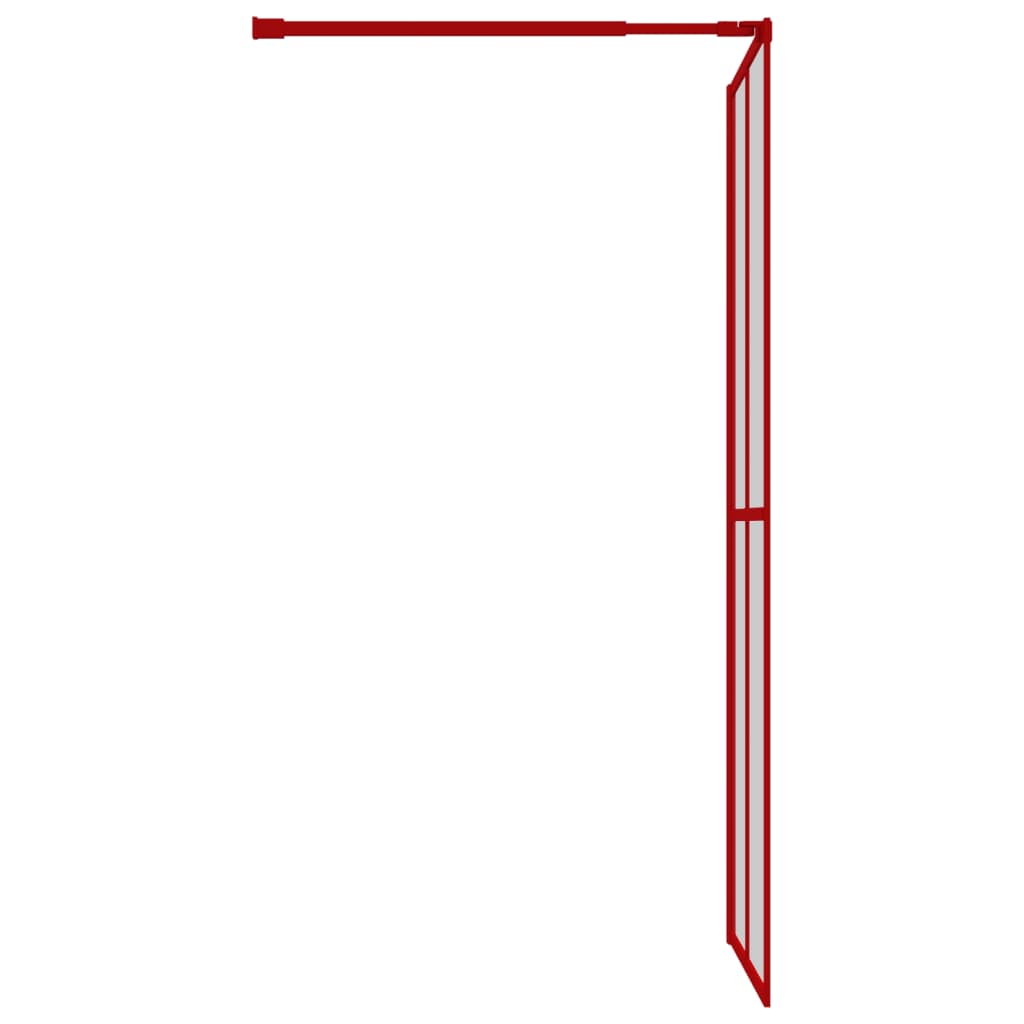 vidaXL Inloopdouchewand transparant 80x195 cm ESG-glas rood