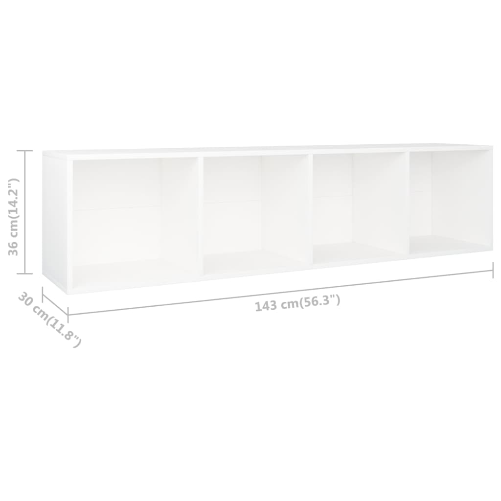 vidaXL Boekenkast/tv-meubel 36x30x143 cm bewerkt hout wit