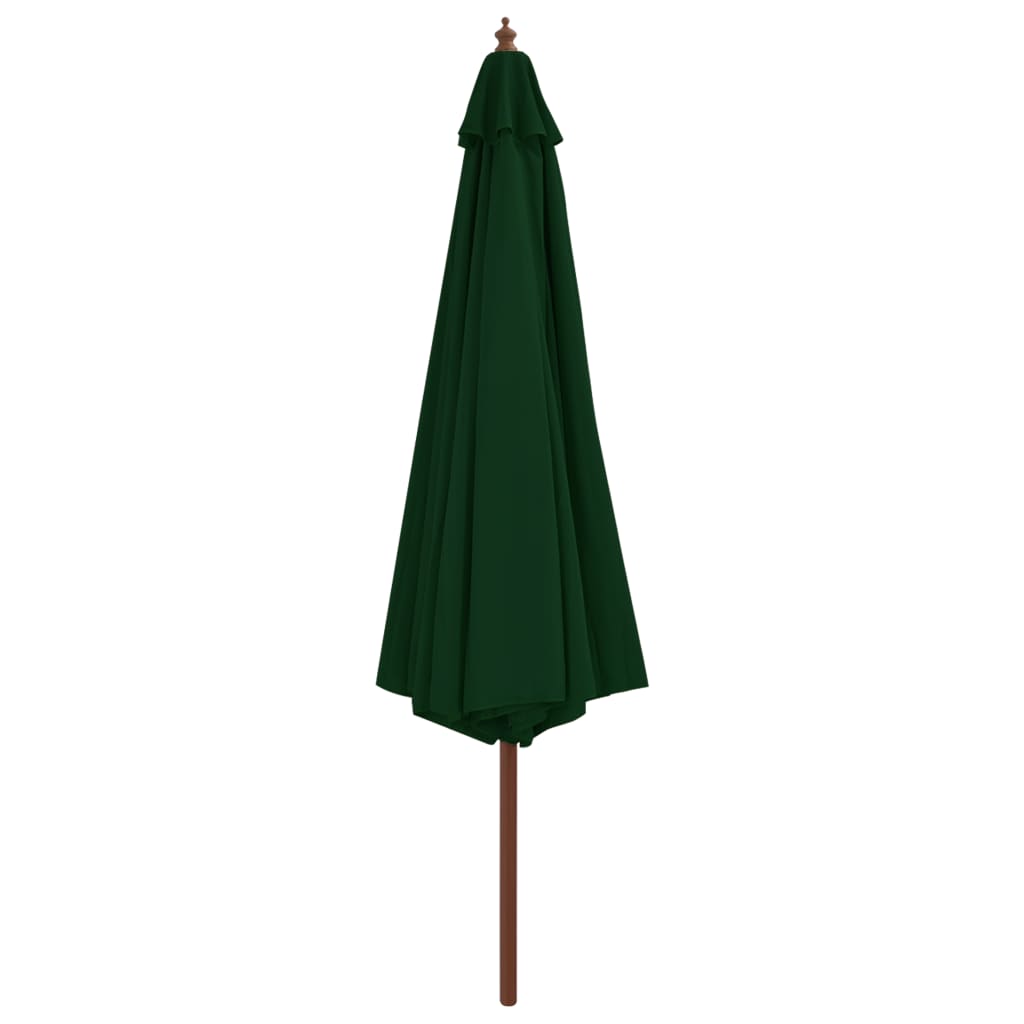 vidaXL Parasol met houten paal 350 cm groen