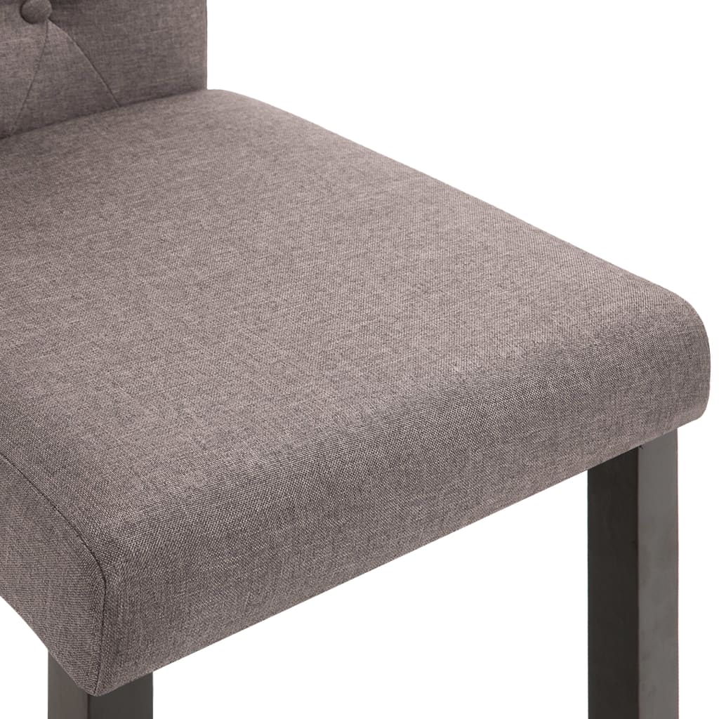 vidaXL Eetkamerstoelen draaibaar 2 st stof taupe