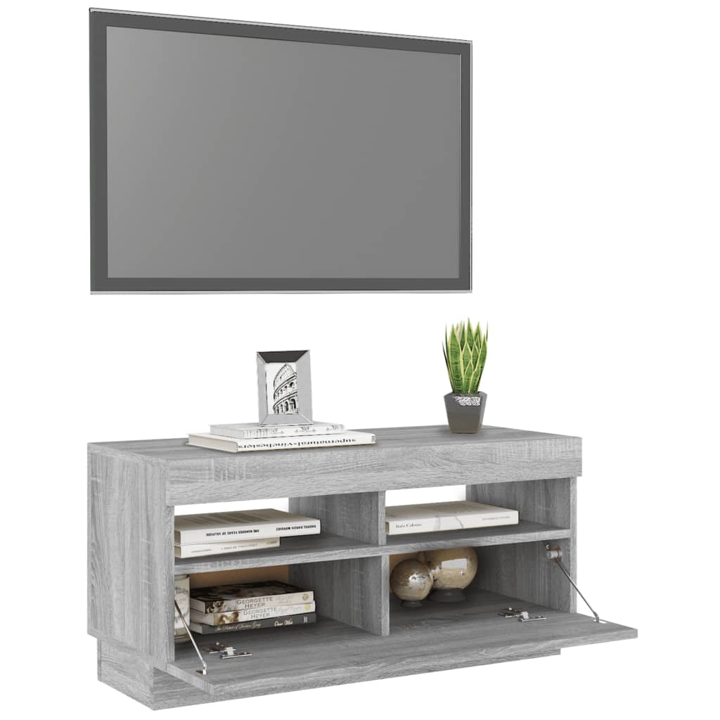 vidaXL Tv-meubel met LED-verlichting 80x35x40 cm grijs sonoma eiken